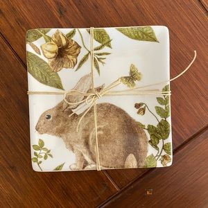 NEW! Set of 2 Floral, Bunny, Butterfly Serve-ware